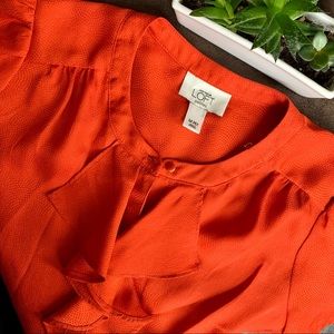 Ann Taylor Loft Short Sleeve Button Down Blouse